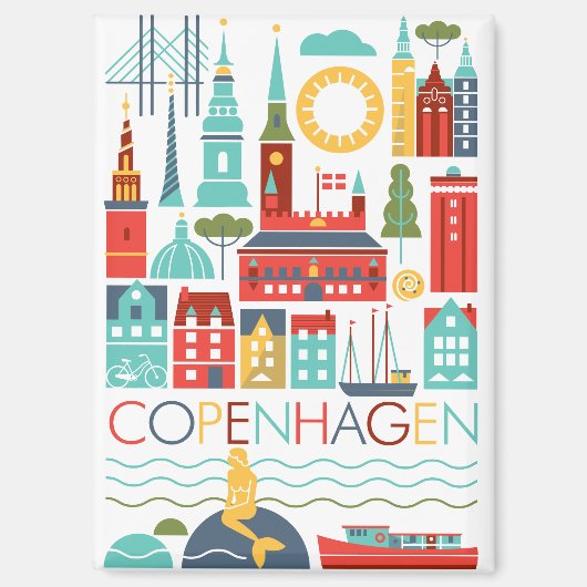 Kopenhagen Scandi koelkastmagneet Magneet (Voorkant)