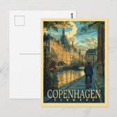 Kopenhagen Vintage Travel Briefkaart (Voorkant / Achterkant)