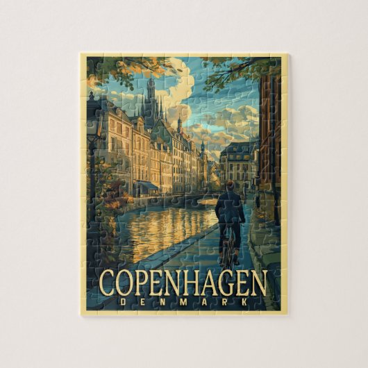 Kopenhagen Vintage Travel Legpuzzel (Verticaal)