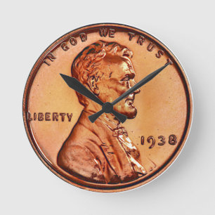 Koper 1938 Abraham Lincoln penny, 1 cent ronde Klok