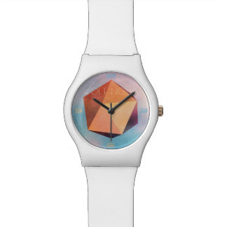 Koper 3D geometrische kunst Horloge