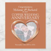 Koper 7e trouwdag aangepaste wijnlabels wijn etiket (Enkel label)