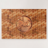 Koper Abraham Lincoln penny, 1 cent koper Legpuzzel (Horizontaal)