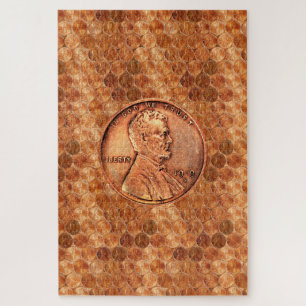 Koper Abraham Lincoln penny, 1 cent koper Legpuzzel