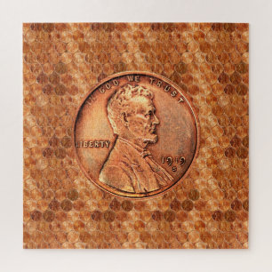 Koper Abraham Lincoln penny, 1 cent koper Legpuzzel