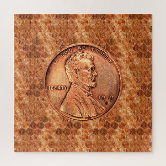 Koper Abraham Lincoln penny, 1 cent koper Legpuzzel (Verticaal)