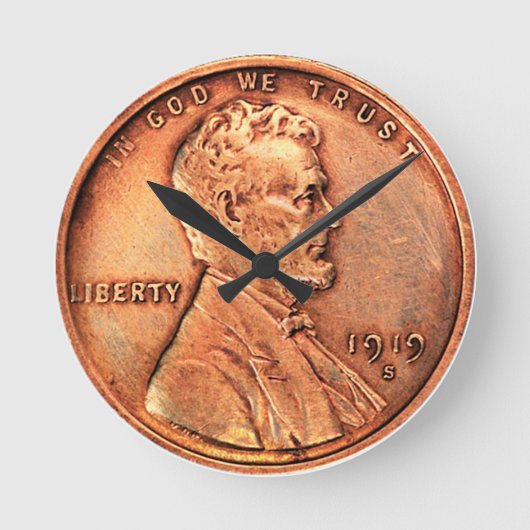 Koper Abraham Lincoln penny, 1 cent koper Ronde Klok (Voorkant)