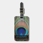 Koper/Blauwgroen/blauw Peacock-doether Bagagelabel (Voorkant verticaal)