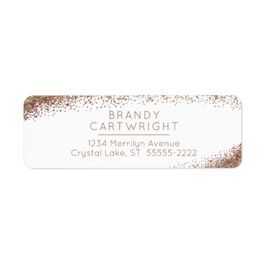 Koper, Blush en Gold Sparkle Etiket (Voorkant)