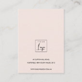 KOPER BLUSH MARBLE DRIE EARRING DISPLAY LOGO VISITEKAARTJE (Achterkant)