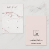 KOPER BLUSH MARBLE DRIE EARRING DISPLAY LOGO VISITEKAARTJE (Voorkant / Achterkant)