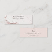 KOPER BLUSH PINK MARBLE STUD EARRING DISPLAY LOGO MINI VISITEKAARTJE (Voorkant / Achterkant)
