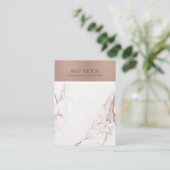 KOPER BLUSH PINK MARBLE TEXTURE KETTING DISPLAY VISITEKAARTJE (Staand voorkant)
