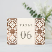 Koper Brons Rustieke Boerderij Plaid Tafelnummer (Staand voorkant)