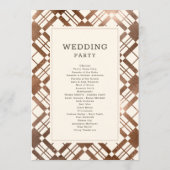 Koper Brons Rustieke Herfst Plaid Trouwceremonie Programma (Achterkant)