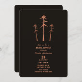 Koper Bronzen Lange Pijnbomen Rustiek Vrijgezellen Kaart (Voorkant / Achterkant)