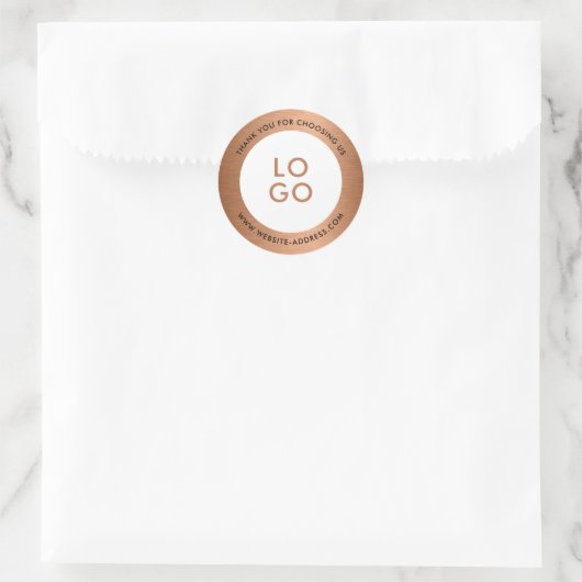 Koper Bruin Metallic Textuur Aangepaste Logo Ronde Sticker (Tas)