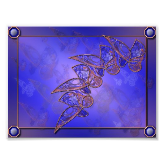 Koper Butterflies Foto afdrukken Afdruk (Voorkant)