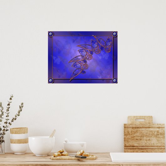 Koper Butterflies Print (Keuken)