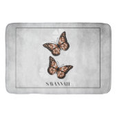 Koper Butterfly Floral Personalized Bath Mat (Voorkant)