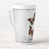 Koper Butterfly Floral Personalized Latte Mok (Linkerhoek)