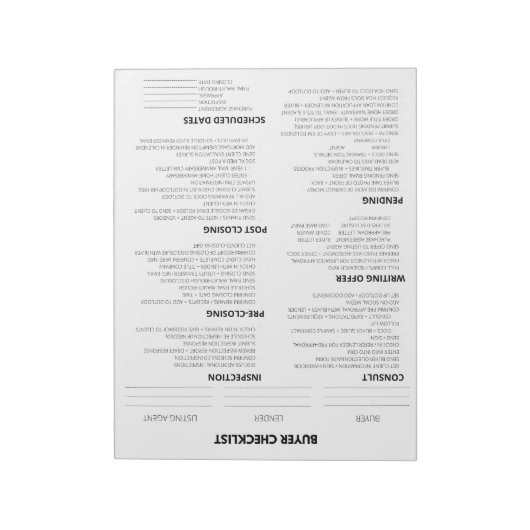 KOPER CHECKLIST NOTEPAD VOOR REALTOR NOTITIEBLOK (Gedraaid)