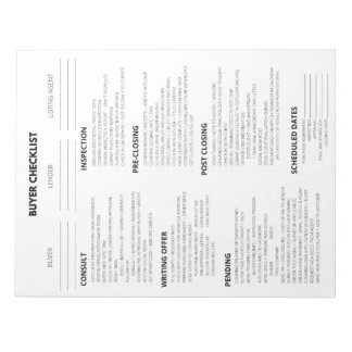 KOPER CHECKLIST NOTEPAD VOOR REALTOR NOTITIEBLOK