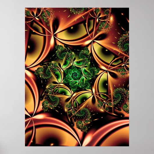 Koper Coiling Fractal Poster (Voorkant)