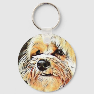 Koper de Morkie sleutelhanger
