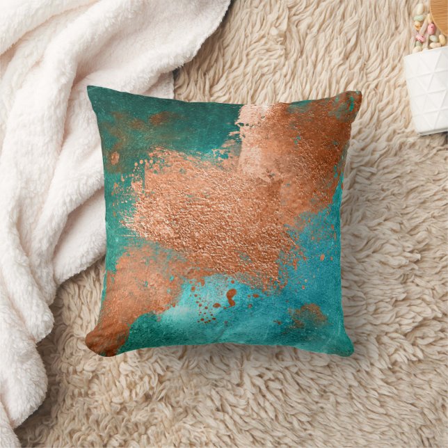 Koper distressed patina kussen (Deken)