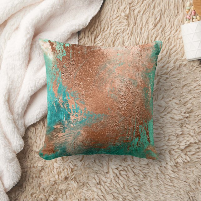 Koper distressed patina kussen (Deken)