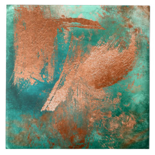 Koper distressed patina tegeltje