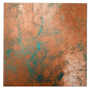 Koper distressed patina tegeltje