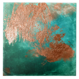 Koper distressed patina tegeltje
