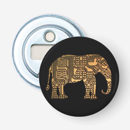 Koper Elephant Circuit Button Flesopener (Voorkant)