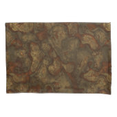 Koper en Bronzen Steen Abstract Kussensloop (Voorkant)