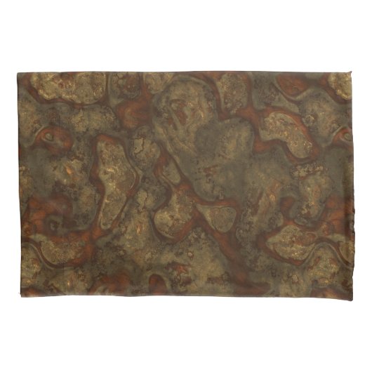 Koper en Bronzen Steen Abstract Kussensloop (Voorkant)