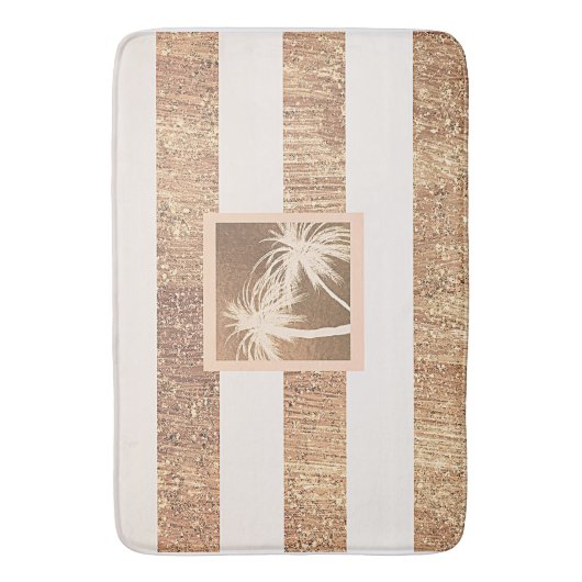 Koper- en crèmepalmbomen met handpalmen badmat (Voorkant Verticaal)