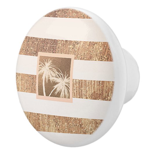 Koper- en crèmepalmbomen Moderne afbeelding Keramische Knop (Rechts)