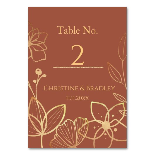 Koper en goud bruiloft kaart (Achterkant)