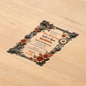 Koper en goud Steampunk Gothic thema bruiloft Acryl Uitnodigingen (Laagn)
