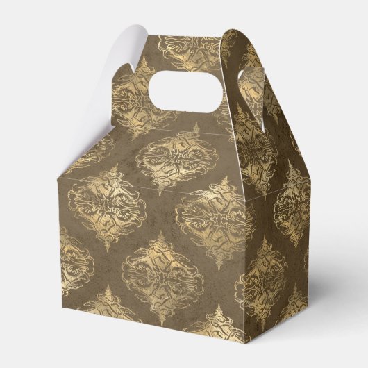 Koper en Gouden  Damask Bedankdoosjes (Voorkant Zijde)