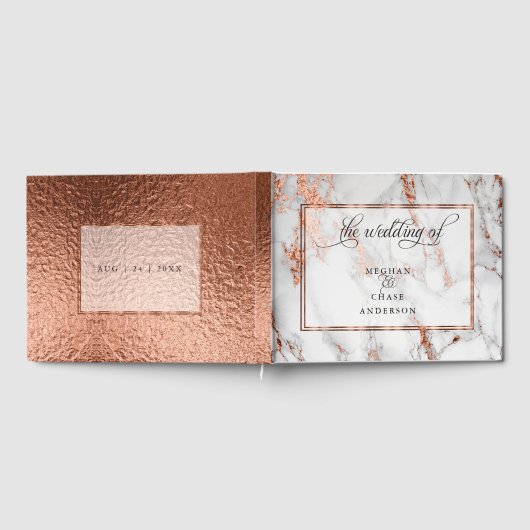 Koper en marmer Wedding Bold Elegance Gastenboek (Volledig)