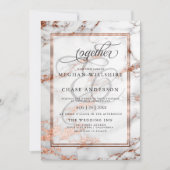 Koper en marmer Wedding Bold Elegance Kaart (Voorkant)