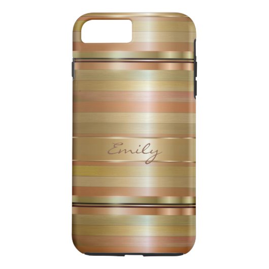Koper en metalen gouden strepen Case-Mate iPhone case (Achterkant)