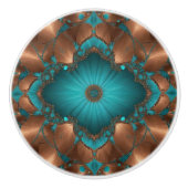 Koper en turquoise diamant keramische knop (Voorkant)