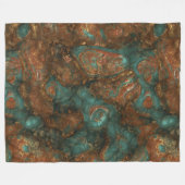 Koper en Turquoise Stone Abstract Fleece Deken (Voorkant (Horizontaal))