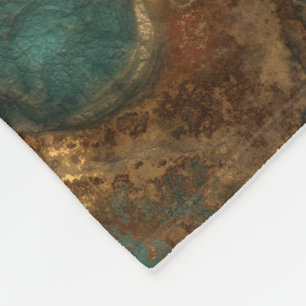 Koper en Turquoise Stone Abstract Fleece Deken