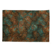 Koper en Turquoise Stone Abstract Kussensloop (Achterkant-Links)