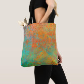 Koper en turquoise textuur draagtas (Dichtbij)